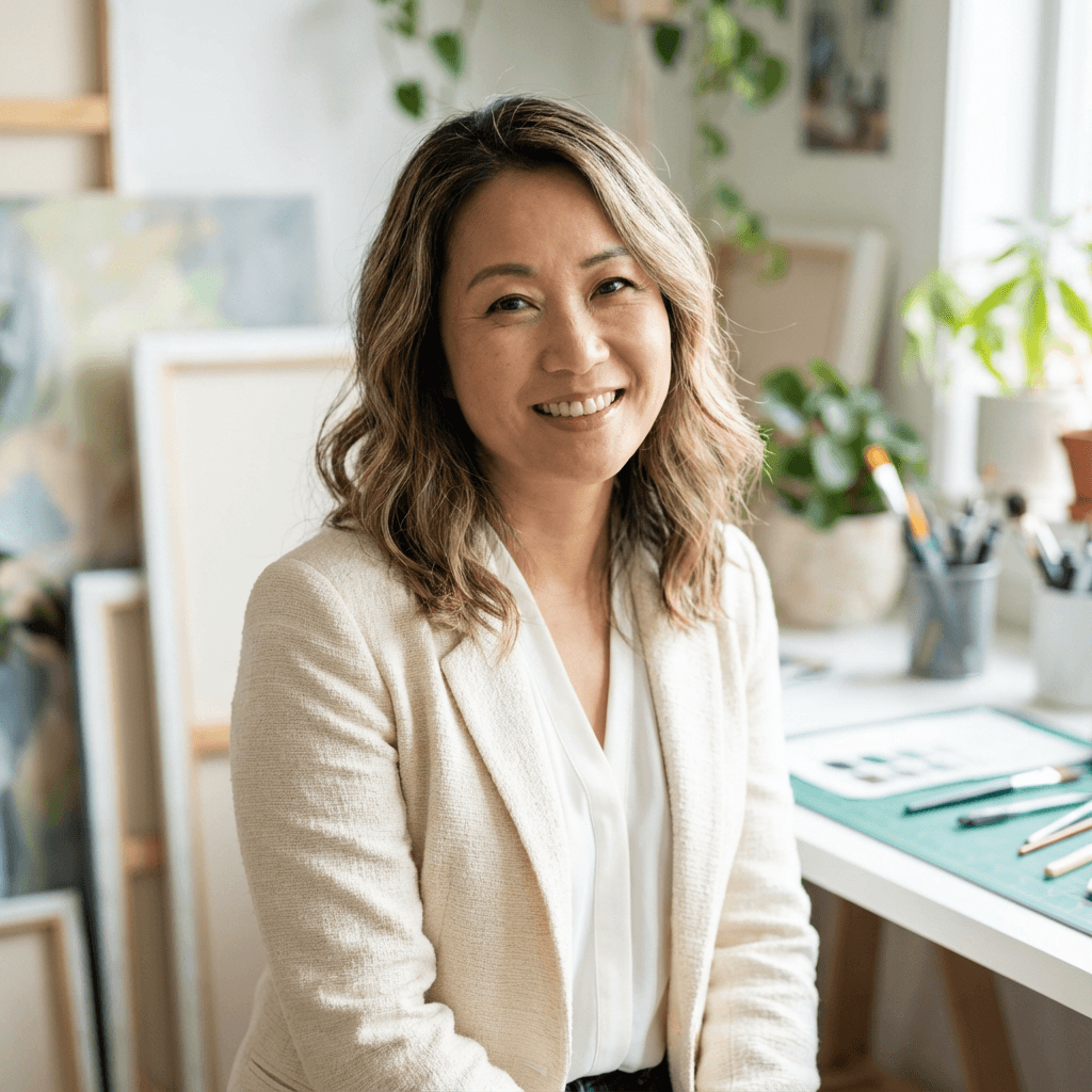 Lisa Nguyen in her early 40s in a Houston home